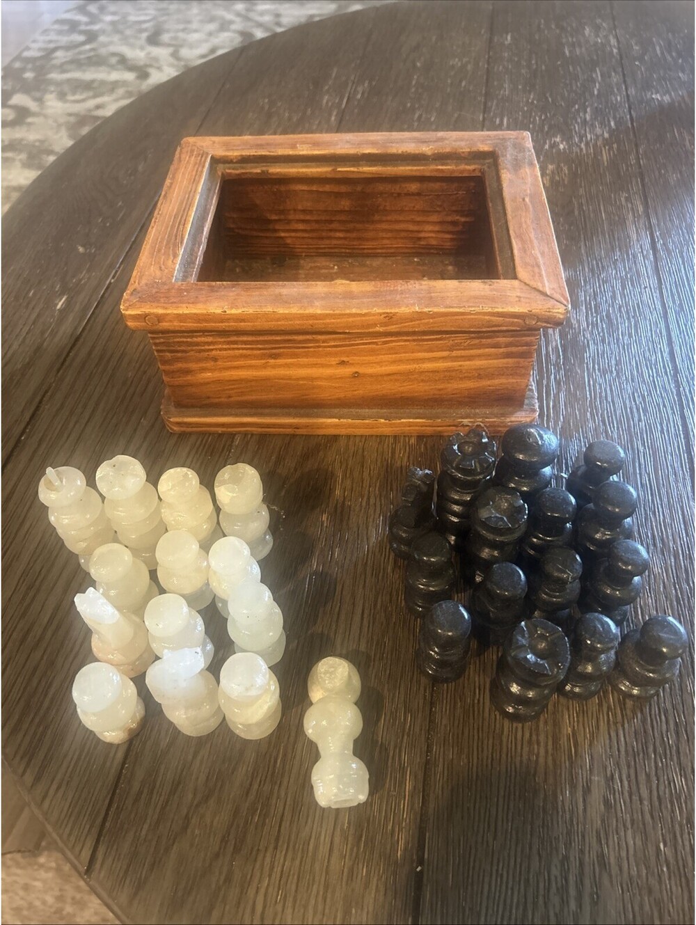 Marble Chess Pieces With Box